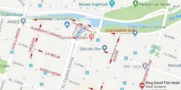 Corte en La Cañada por el nuevo puente de la Costanera\u002E