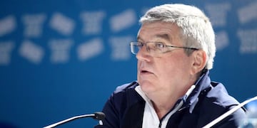 El presidente del Comité Olímpico Internacional, Thomas Bach, habla hoy, jueves 18 de octubre de 2018\u002E (EFE)