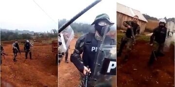 Colonos se enfrentaron a Prefectura durante un operativo por contrabando de soja del Brasil