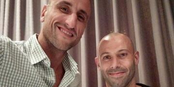 Manu Ginóbili y Javier Mascherano (Foto: Instagram/manuginobili)\u002E