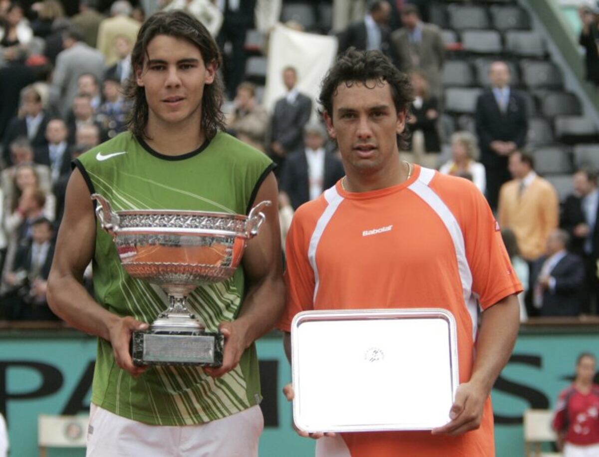 Mariano Puerta y Rafael Nadal en la final de Roland Garros 2005\u002E