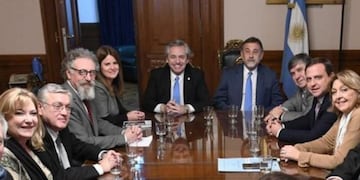 Guillermo Snopek en reunión con Alberto Fernández
