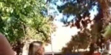 Carolina Jacky y Gianni Venier en la puerta del Centro de Congreso y Exposiciones.