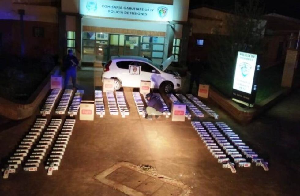 Garuhapé: abandonó un auto con 300 gruesas de cigarrillos y se fugó