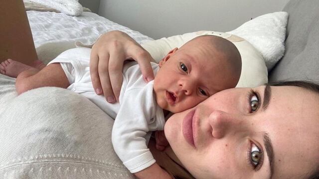 Mina Bonino y su bebé\u002E