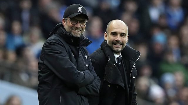 Jürgen Klopp y Pep Guardiola, un duelo top de entrenadores.