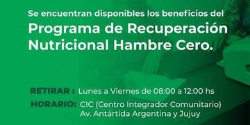 Realizan la entrega del Programa Hambre Cero en Puerto Iguazú.