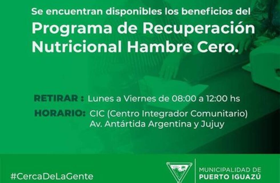 Realizan la entrega del Programa Hambre Cero en Puerto Iguazú