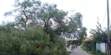 Fuerte temporal en Villa Merlo\u002E