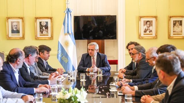 La reunión que tuvieron representantes del campo con Alberto Fernández en Casa Rosada.
