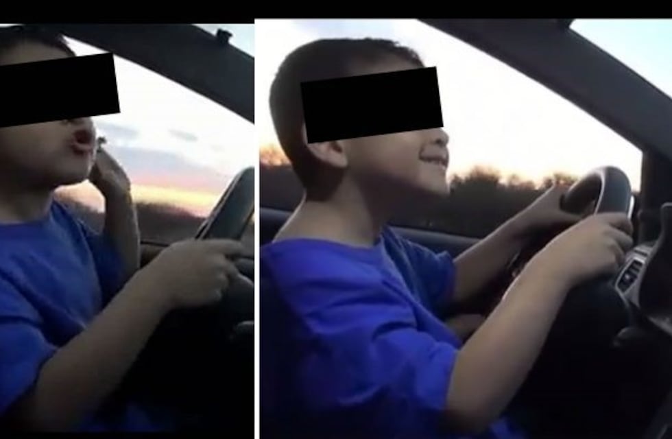Increíble: un niño conduce un auto y convoca a un encuentro de Adolfo Rodríguez Saá