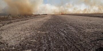 Se produjo un incendio en zona rural de Colonia San Bartolome