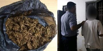 Intentaba esconder marihuana entre unos árboles pero la Policía lo descubrió