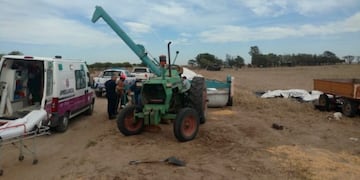 Fue arrollado por una maquina mientras trabajaba en un campo en Fraga\u002E