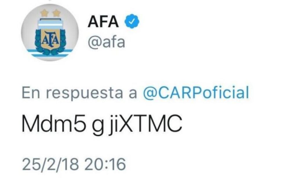 Hackearon la cuenta de Twitter de la AFA mientras jugaba Boca