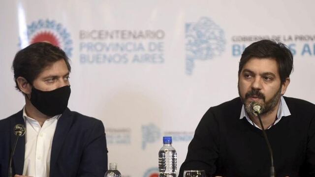 El gobernador de la provincia de Buenos Aires, Axel Kicillof, junto a su jefe de Gabinete provincial, Carlos Bianco\u002E (Prensa Gobernación)