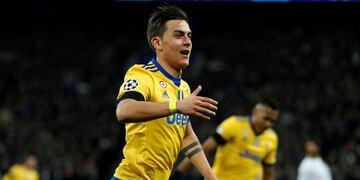 Paulo Dybala festeja el gol al Tottenham\u002E