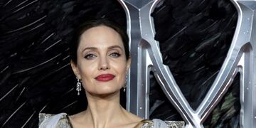 Actress Angelina Jolie poses for photographers on arrival at the European Premiere of the film 'Maleficent Mistress of Evil' in central London on Wednesday, Oct\u002E 9, 2019\u002E (Photo by Grant Pollard/Invision/AP)
