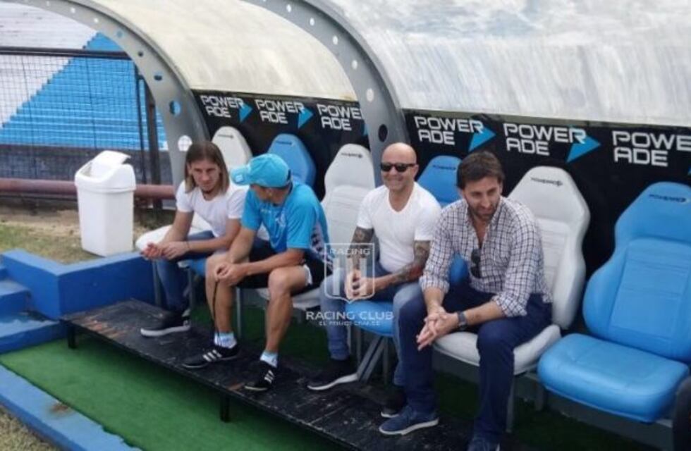 Sampaoli visitó a Lautaro Martínez en el entrenamiento de Racing