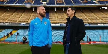 De Rossi con Burdisso en La Bombonera