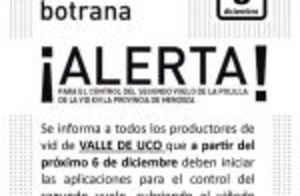 Senasa lanza segundo control de la polilla de la vid en Valle de Uco