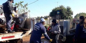 Relocalizaron a 14 familias de la vera del arroyo La Chancha\u002E (Foto: El Territorio)