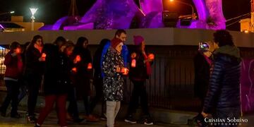 venidici vigilia al pie del Gorosito en el mes de la lucha contra el cáncer de mama