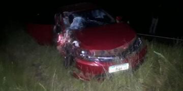Auto del accidente en el que perdió la vida Rosana Limas
