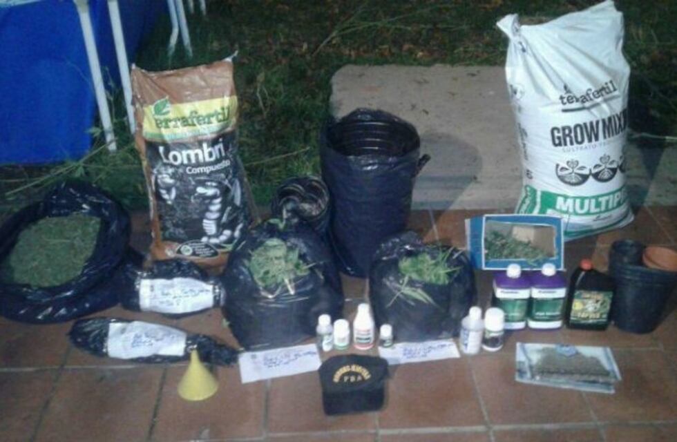 En un allanamiento a una vivienda particular se secuestraron elementos para elaborar marihuana