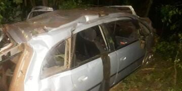 Un hombre murió al despistar el auto en el que viajaba en Ruta 14\u002E (Foto: Misiones Online)