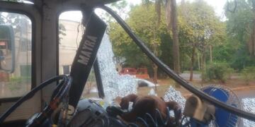 El camión sufrió daños en la carrocería por los disparos\u002E