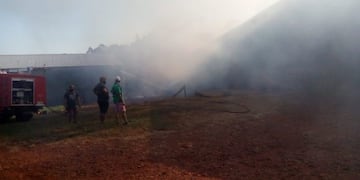 Salto Encantado: se produjo un incendio en un secadero de yerba mate