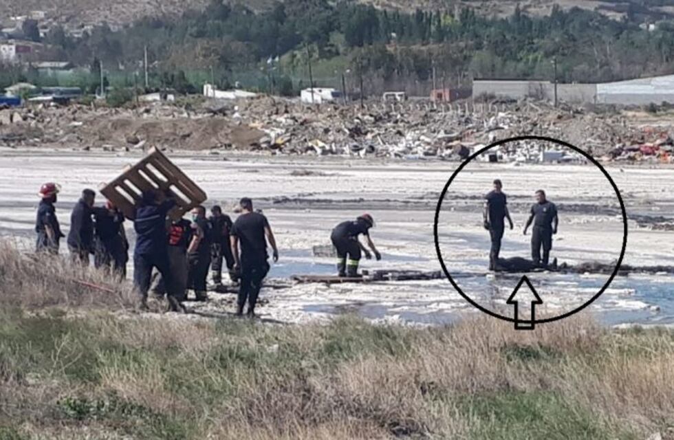 Angustioso rescate de una persona hundida en el salitral