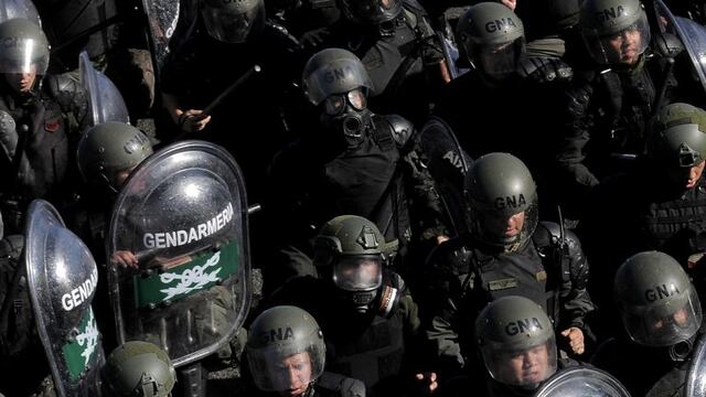 DYN630, BUENOS AIRES, 06/04/2017, PERSONAL DE GENDARMERIA EN AU PANAMERICANA Y 197. PARO GENERAL. FOTO:DYN/PABLO AHARONIAN.