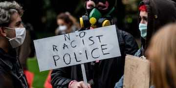 Ptotestas por la muerte de George Floyd\u002E (AAP Image/James Gourley)