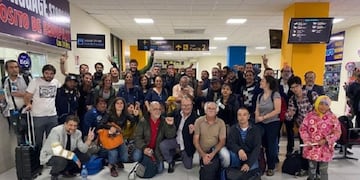 La delegación argentina que llegó a Bolivia (Twitter)