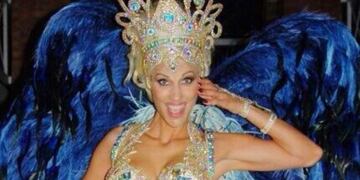 Ingrid Grudke en otra de sus participaciones en el carnaval sanjuanino\u002E
