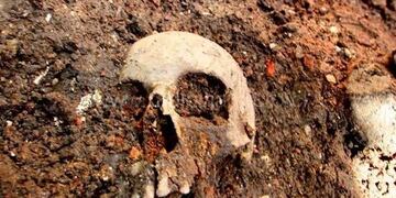 Empleados municipales de San Rafael descubrieron un cru00e1neo humano en el interior de una acequia del distrito de Villa Atuel.