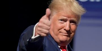 21 December 2019, US, West Palm Beach: US President Donald Trump reacts during the Turning Point USA Student Action Summit at the Palm Beach County Convention Center\u002E Photo: -/SMG via ZUMA Wire/dpa