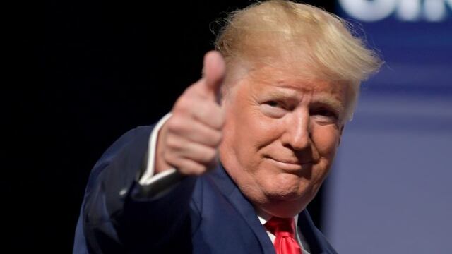 21 December 2019, US, West Palm Beach: US President Donald Trump reacts during the Turning Point USA Student Action Summit at the Palm Beach County Convention Center\u002E Photo: -/SMG via ZUMA Wire/dpa