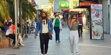 Peatonal Junín. Durante este pasado fin de semana tuvo mucho movimiento.