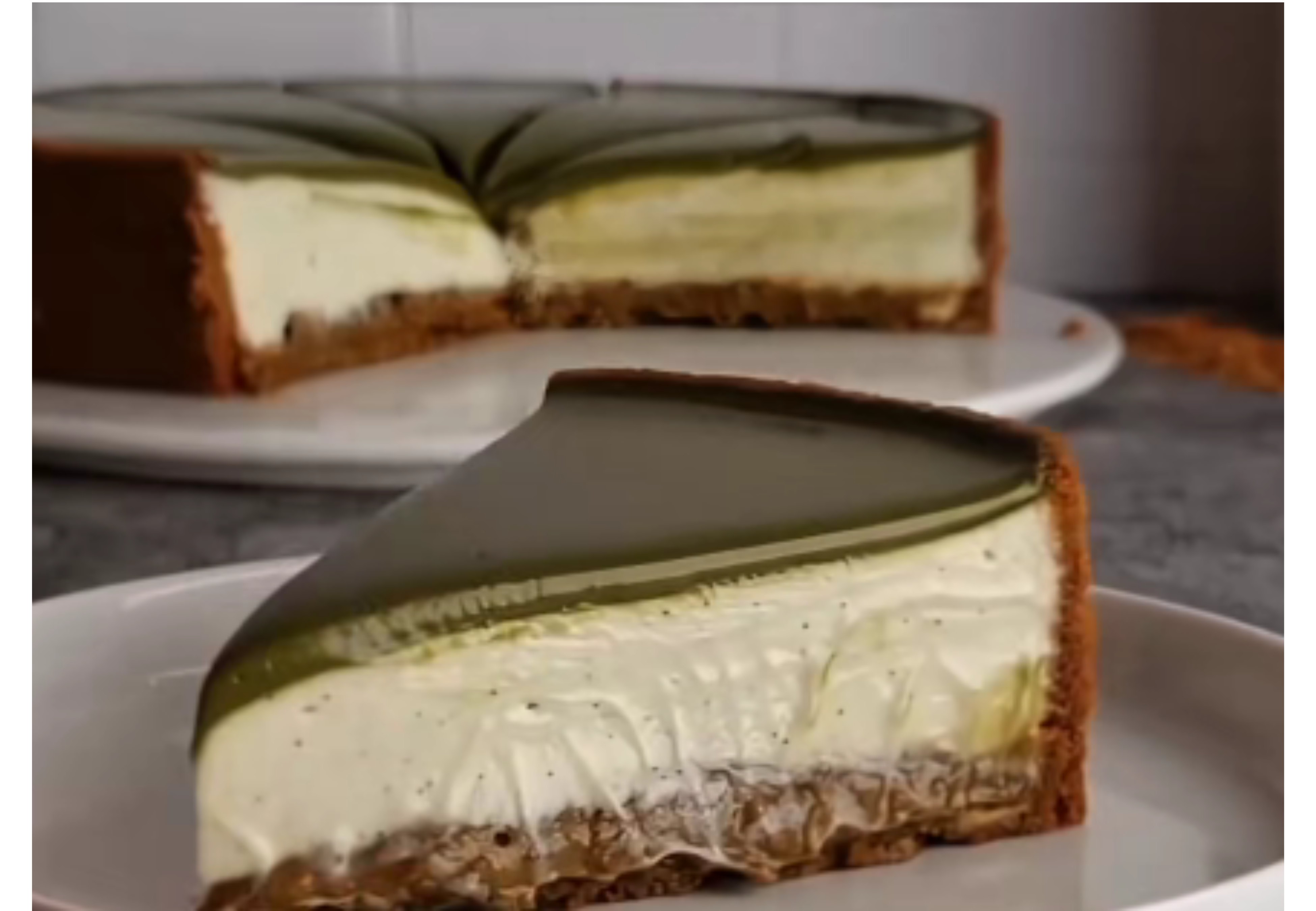 Así queda el cheesecake por dentro.