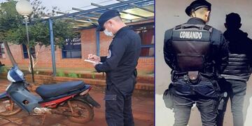 Terminó detenido por circular en una motocicleta robada.