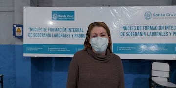 Andrea Pandolfi, coordinadora del Núcleo de Formación Integral de Soberanía Laboral y Productiva Caleta Olivia.