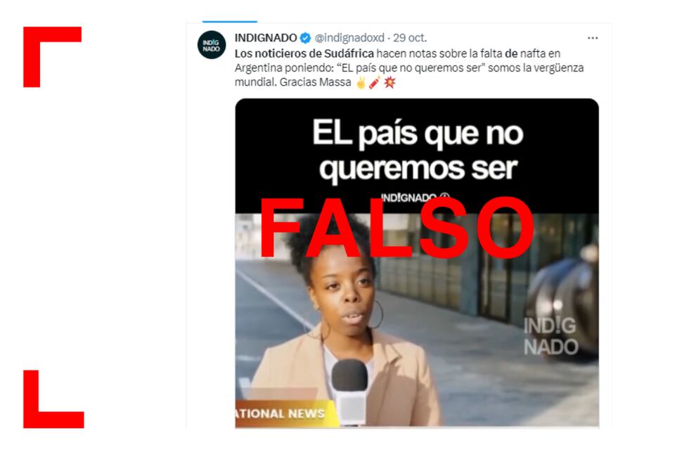 Es falso el noticiero sudafricano que supuestamente cubrió la falta de combustible en la Argentina