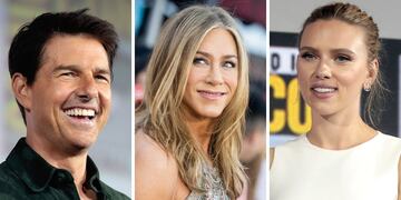 Tom Cruise, Jennifer Aniston y Scarlett Johansson.
