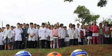 Inauguraron un playón deportivo en la Escuela N°164.