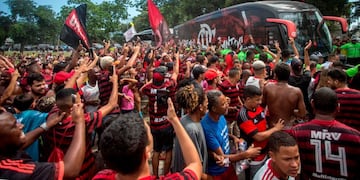 Una multitud despidió a Flamengo antes de viajar al Mundial de Clubes\u002E (AFP)
