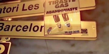 Hinchas de River se burlan de Boca hasta en Barcelona\u002E