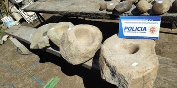 Piezas Arqueológicas incautadas por la Policía en Villa Carlos Paz\u002E